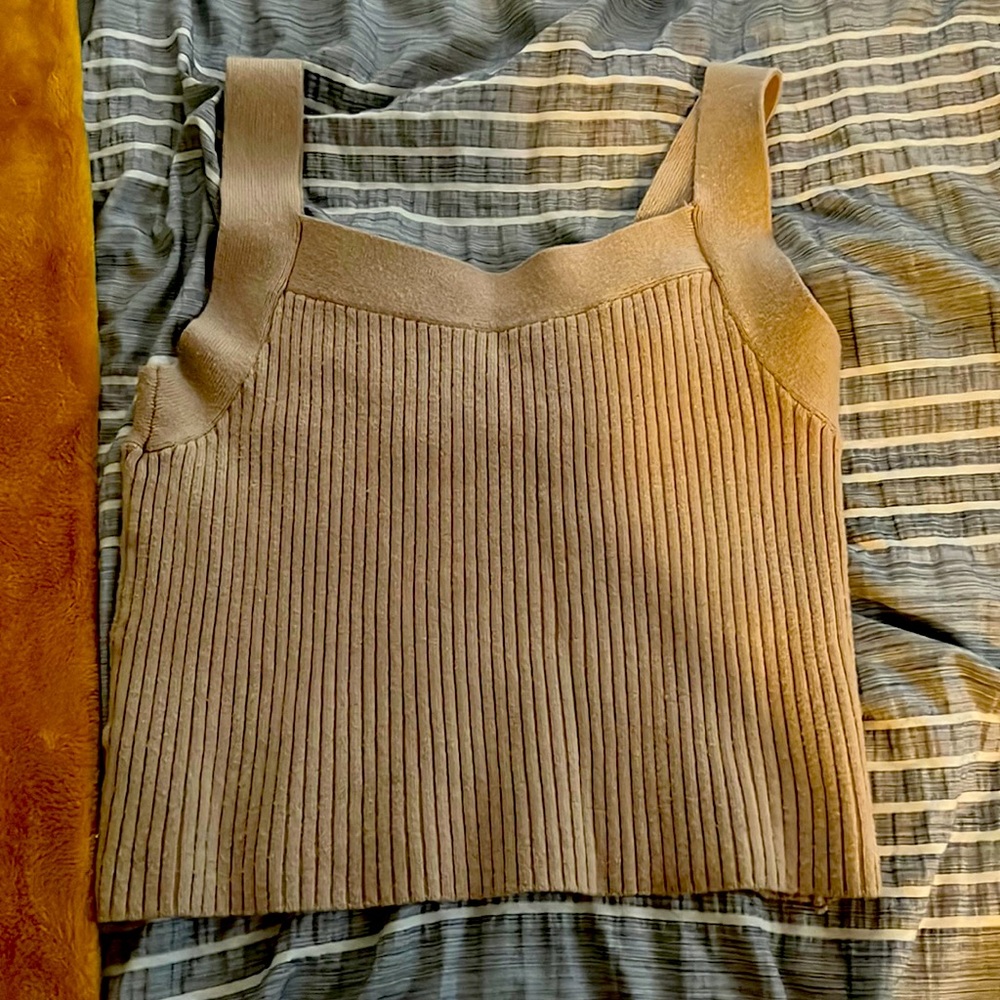 Abercrombie & Fitch Tan Ribbed Tank Top
